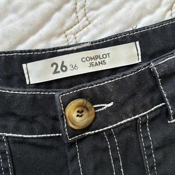 High Waist Black Wide-Leg Jeans size 26 - Picture 5 of 6